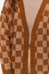 BROWN/MULTI Checkered Cardigan Sweater, image 5