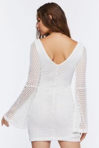 IVORY Bell-Sleeve Crochet Mini Dress, image 3