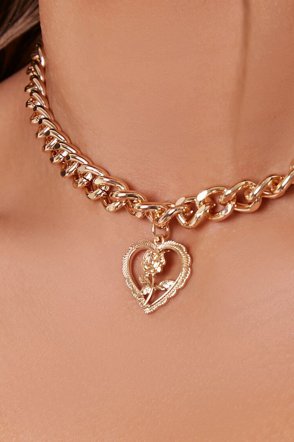Rose Heart Pendant Necklace, image 2