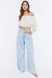 TAUPE Off-the-Shoulder Crop Top, image 4