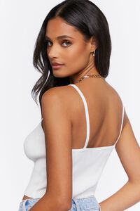 WHITE Sweater-Knit Cropped Cami, image 3