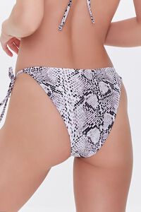 WHITE/BLACK Snake Print String Bikini Bottoms, image 4