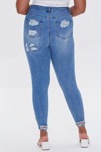 BLUE Plus Size Premium Distressed Boyfriend Jeans, image 4