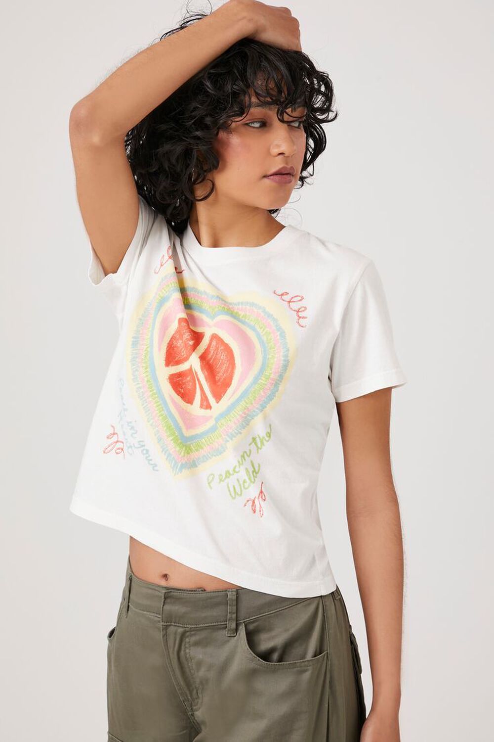 Doodle Heart Peace Sign Baby Tee