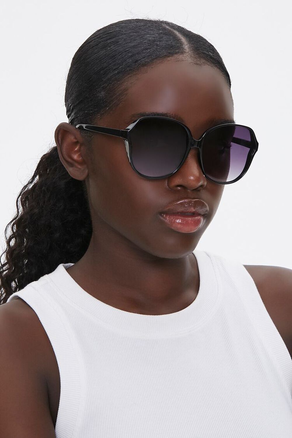 BLACK/BLACK Gradient Square Sunglasses, image 1