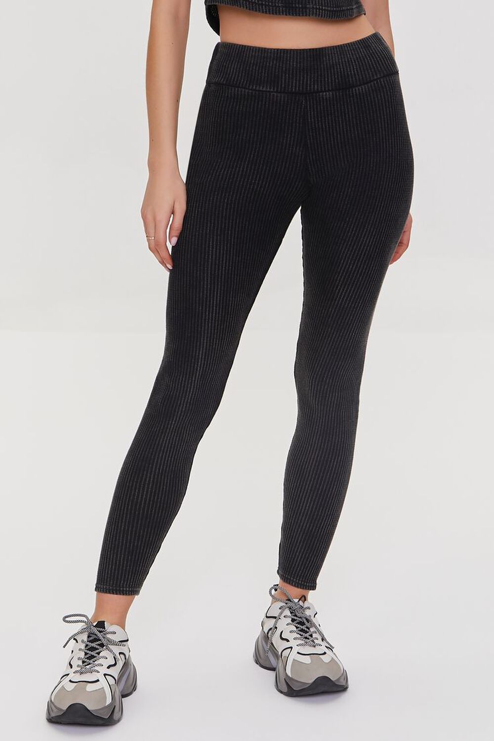 Ribbed Knit Button Leggings, image 2