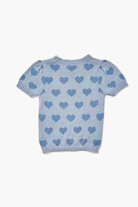 BLUE/MULTI Girls Heart Print Sweater (Kids), image 2