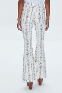 WHITE/MULTI Floral Print High-Rise Flare Pants, image 4
