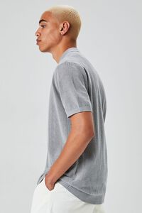 GREY Ribbed Textured Polo Shirt, image 2
