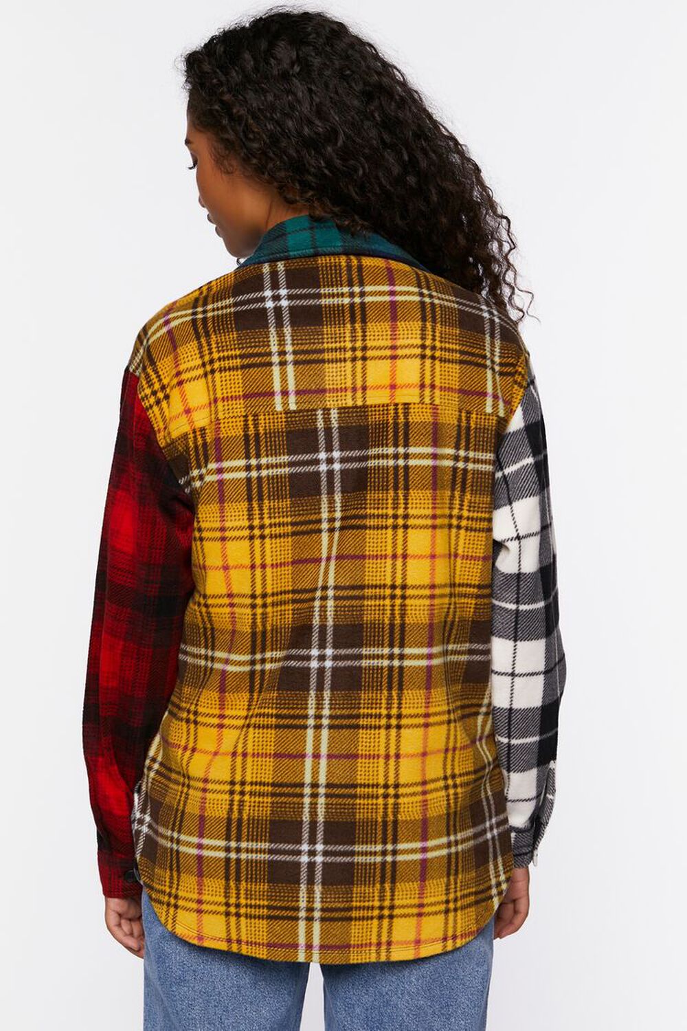 BLUE/MULTI Reworked Mixed Plaid Flannel Shirt, image 3