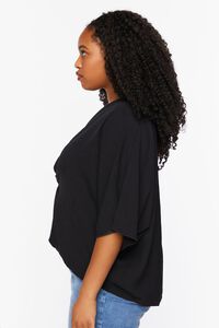 BLACK Plus Size Twisted High-Low Top, image 2