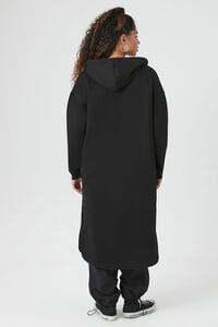 BLACK Fleece Longline Zip-Up Hoodie, image 3