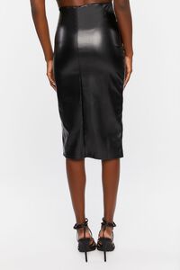 BLACK Faux Leather High-Rise Pencil Skirt, image 4