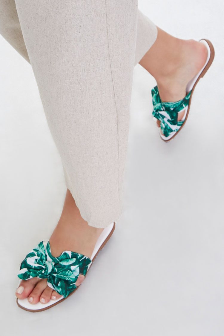 NEW Tropical Palm Leaf Slip On Sandals Shoes Size 6 | eBay