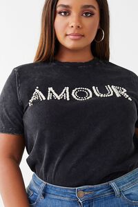 CHARCOAL/IVORY Plus Size Amour Graphic Tee, image 6