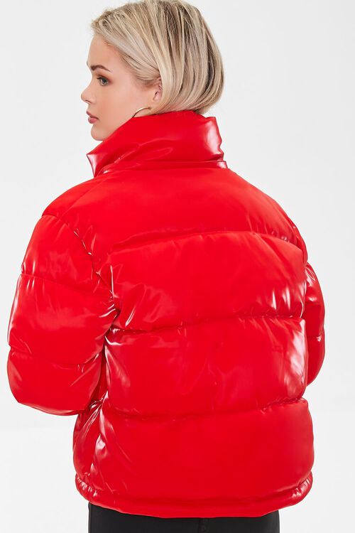 RED Quilted Puffer Jacket, image 3