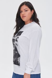 WHITE/MULTI Plus Size HER Graphic Long-Sleeve Tee, image 2