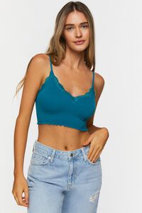TEAL Seamless Lace-Trim Bralette, image 2