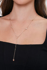 GOLD Heart Charm Drop Necklace, image 1