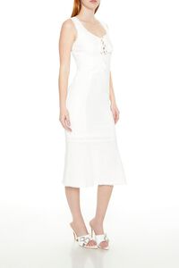 WHITE Lace-Up Mermaid Midi Dress, image 2