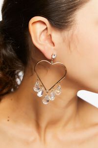 GOLD Cutout Heart Chandelier Earrings, image 1