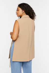 TAN Plus Size Notched Blazer Vest, image 3