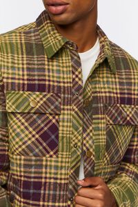 OLIVE/MULTI Plaid Quilted Shacket, image 5