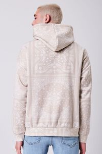 TAUPE/CREAM Paisley Print French Terry Hoodie, image 5