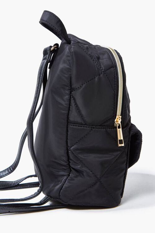 BLACK Quilted Mini Backpack, image 2