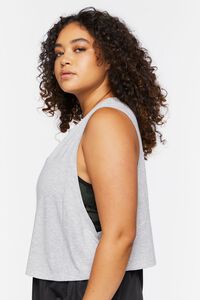 HEATHER GREY Plus Size Cropped Muscle Tee, image 2