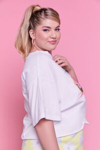 WHITE/MULTI Plus Size Barbie™ Graphic Cropped Tee, image 2