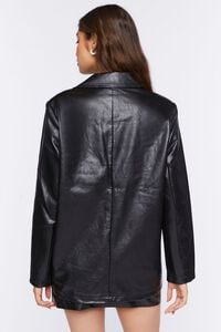 BLACK Faux Leather Blazer, image 3