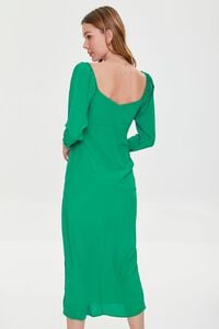 GREEN Shirred Midi Slit Dress, image 3