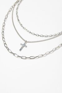SILVER Cross Pendant Layered Necklace, image 2
