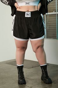 BLACK/WHITE Plus Size Everlast Shorts, image 2