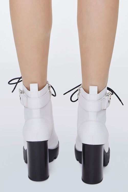 WHITE Buckled Ankle-Strap Booties, image 3