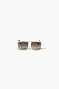 GOLD/BROWN Aviator Frame Sunglasses, image 1