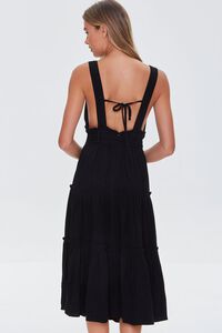 BLACK Belted Plunging Flounce Dress, image 3