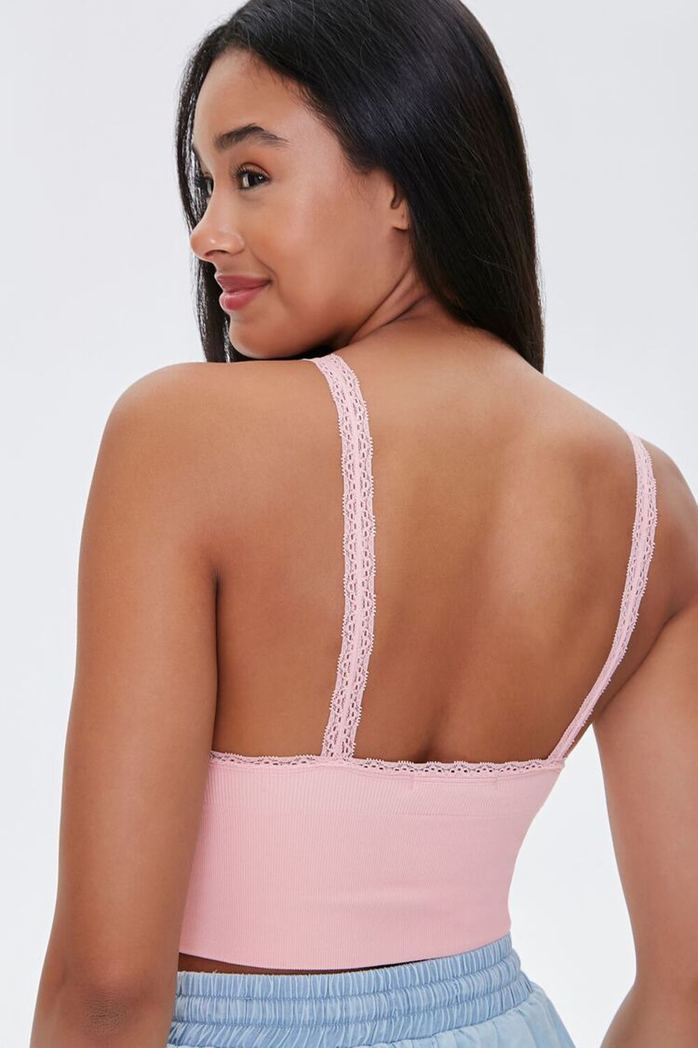 LIGHT PINK Lace-Trim Cropped Cami, image 3