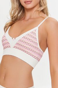 IVORY/PINK ICING Abstract Rosette Seamless Bralette, image 4