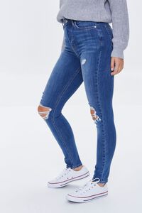 DARK DENIM Premium Distressed Skinny Jeans, image 3