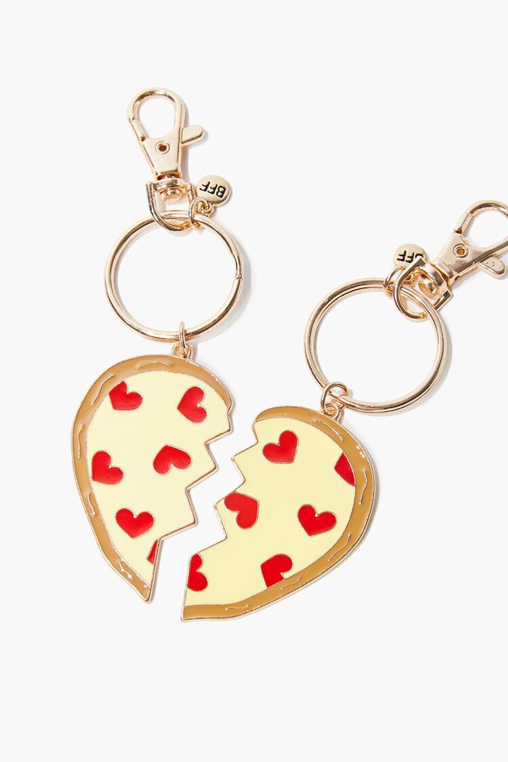 YELLOW/MULTI Pizza Heart Keychain Set, image 1