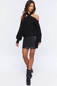 BLACK Crisscross Off-the-Shoulder Sweater, image 4