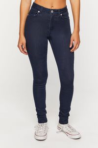 DARK DENIM Super Stretch Skinny Curvy Jeans, image 1