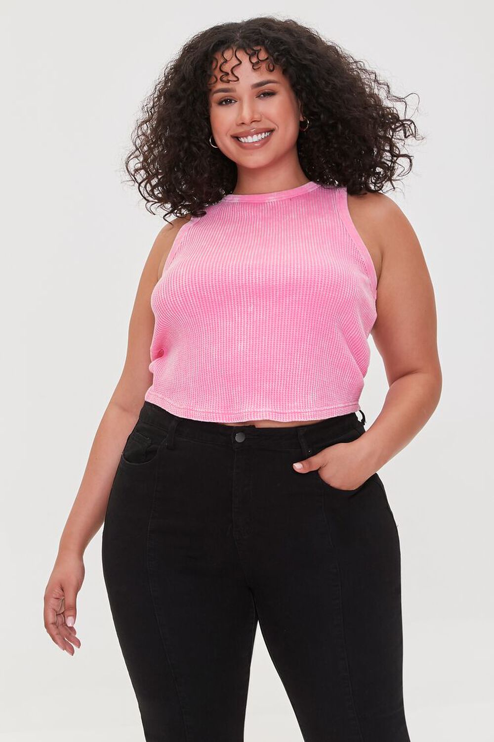 PINK ICING Plus Size Mineral Wash Tank Top, image 1