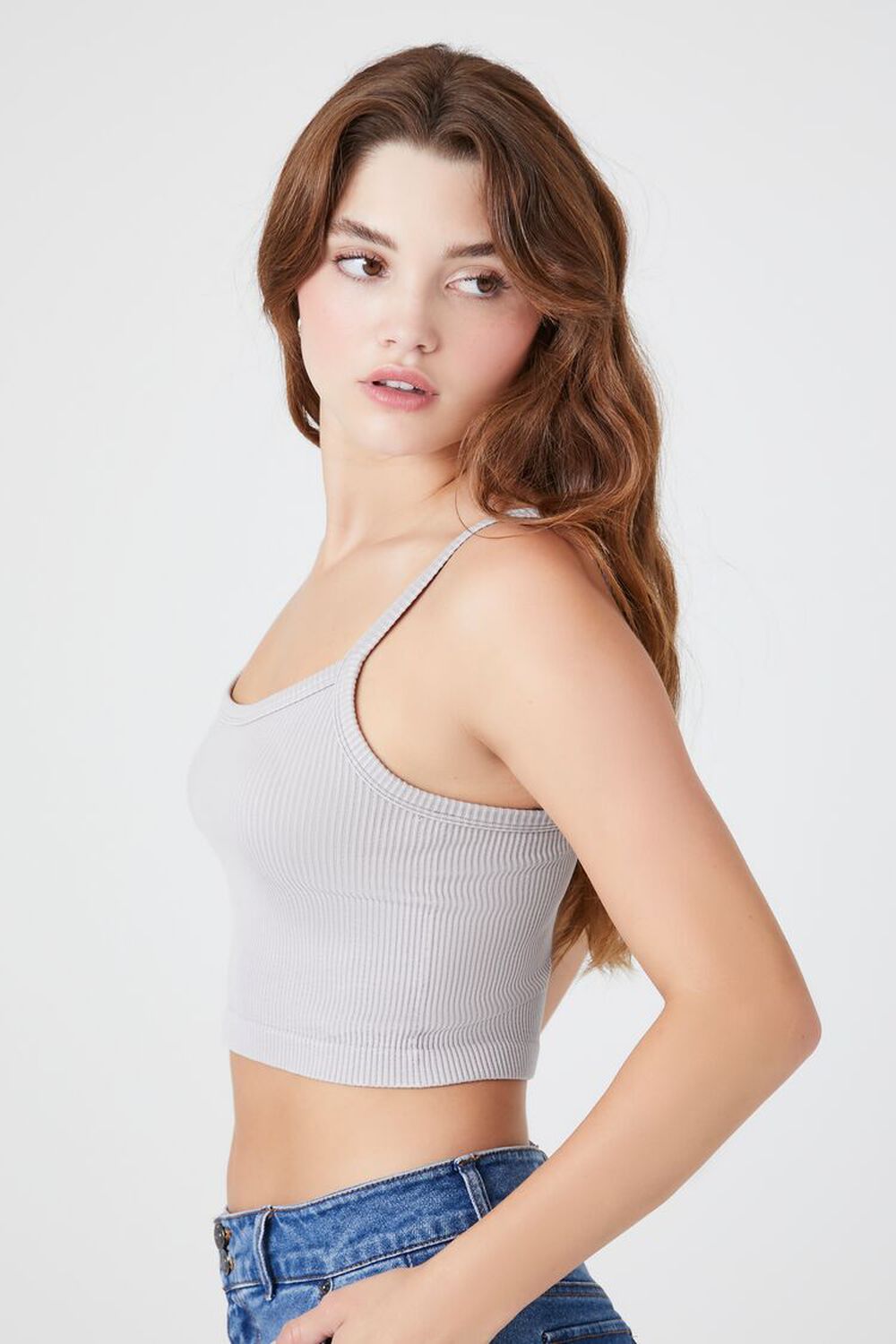 GREY Seamless Mineral Wash Cropped Cami, image 2