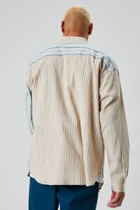 TAUPE/MULTI Reworked Striped Button-Front Shirt, image 4