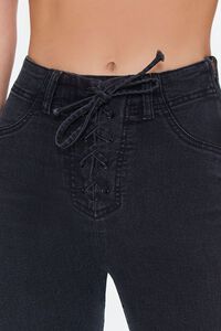 WASHED BLACK High-Rise Lace-Up Bootcut Jeans, image 5