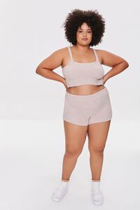 TAUPE Plus Size Sweater-Knit Crop Top, image 4