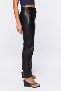 BLACK Faux Leather High-Rise Pants, image 3